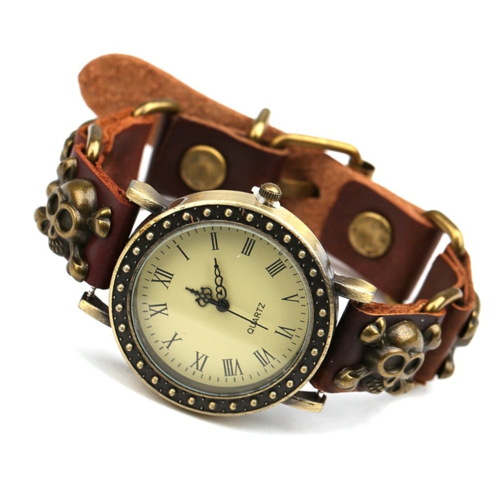 ✨✨BRAND NEW Punk Style Skull Leather Women Watch